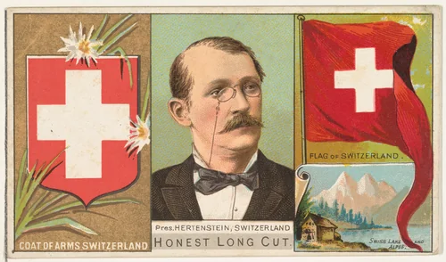 President Hertenstein, Switzerland, from the Rulers, Flags, and Coats of Arms series (N126-1) issued by W. Duke, Sons & Co. by W. Duke, Sons & Co., print, 1888