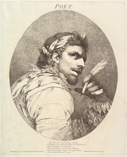 Poet, from "Twelve Characters from Shakespeare" by John Hamilton Mortimer, print, 1775