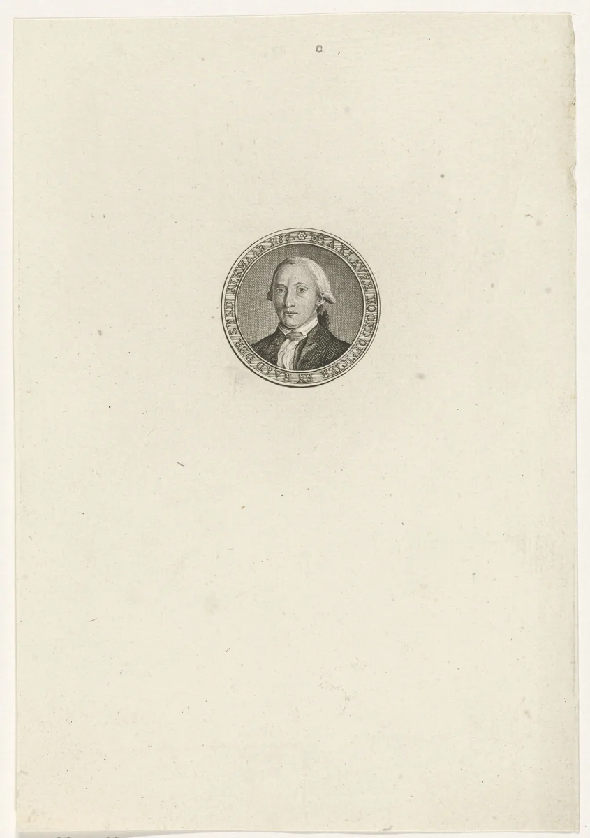 Portret van Adriaan Klaver by Abraham Jacobsz. Hulk, print, 1787
