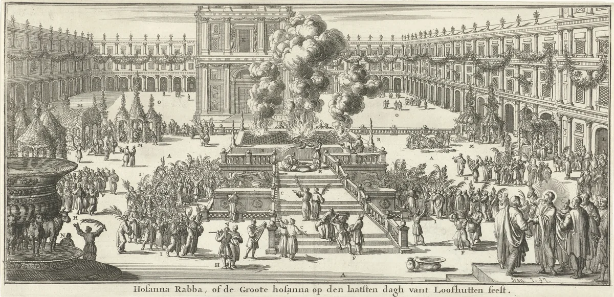 Christus op de laatste dag van het Loofhuttenfeest by Jan Luyken, print, 1683