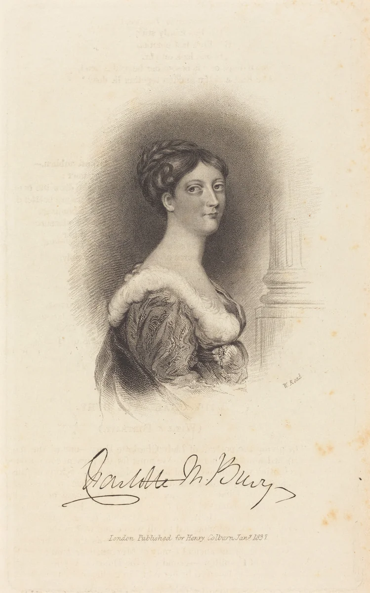 Lady Charlotte Susan Maria Bury by W. Read, print, 1837