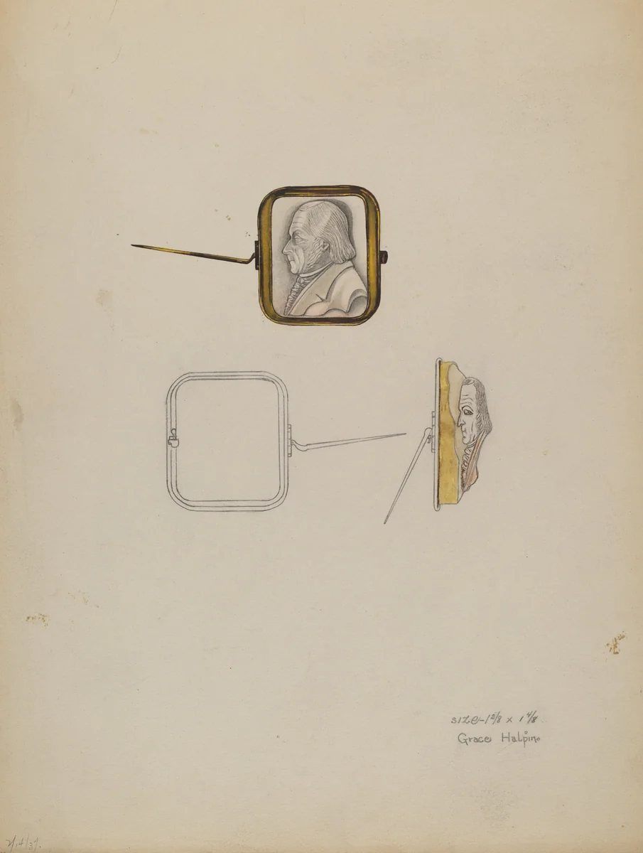 Cameo Brooch by Grace Halpin, index of american design, 1936
