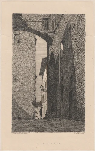 A Pistoia [In Pistoia] by Telemaco Signorini, print, 1872