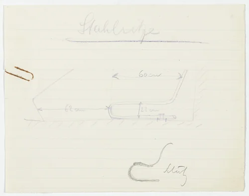 Lounge Chair without Arms (Two elevation sketches) by Ludwig Mies van der Rohe, mies van der rohe archive, 1926