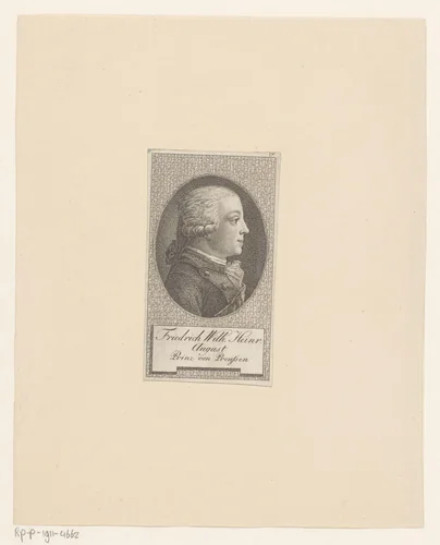 Portret van August van Pruisen by Meno Haas, print, 1789-1833
