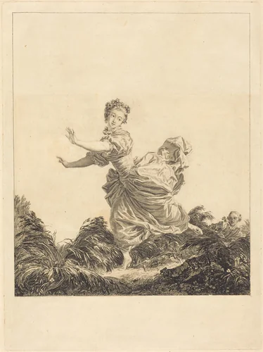 La Fuite à dessein (The Pre-Arranged Flight) by Jean Honoré Fragonard, print, 1783