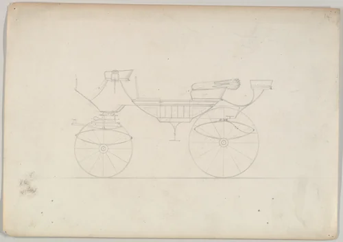 Design for Sociable/ Vis-à-Vis by Brewster & Co., drawing, 1850-1870