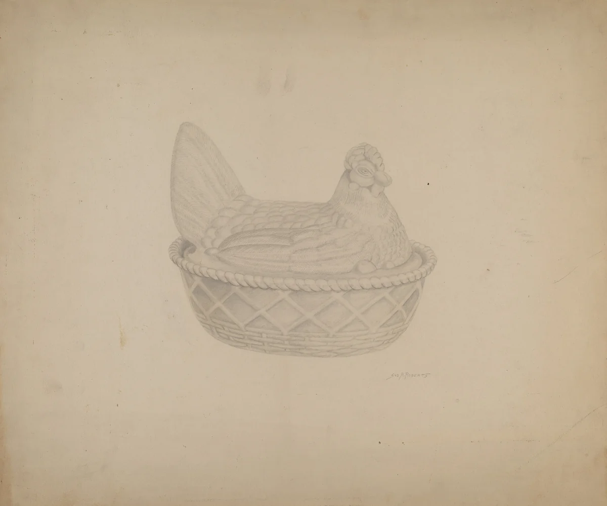 Covered Dish (Hen) by Sydney Roberts, index of american design, 1940