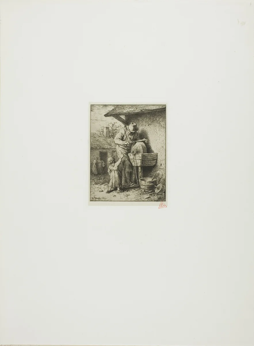 The Knife-Grinder by Charles-Émile Jacque, print, 1850