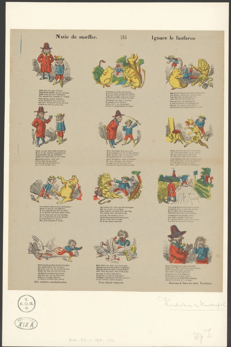 Natie maakt een wandeling met Theoboud by anonymous, print, 1833-1911