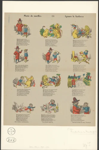 Natie maakt een wandeling met Theoboud by anonymous, print, 1833-1911