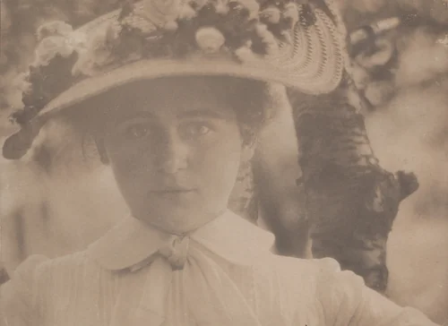 My Little Sister with the Rose-Covered Hat, Milwaukee by Edward Steichen, photograph, 1898