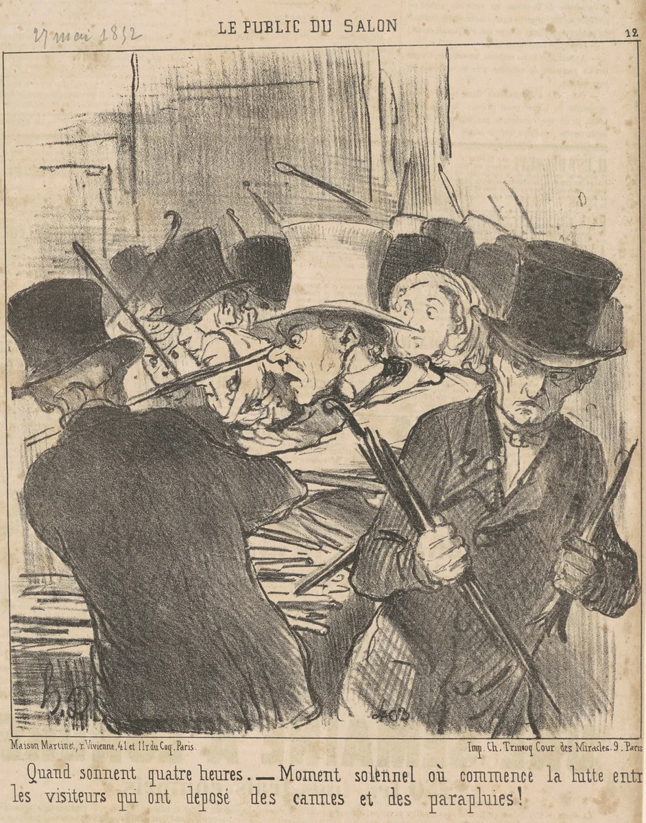 Quand sonnent quatre heures by Honoré Daumier, print, 1852
