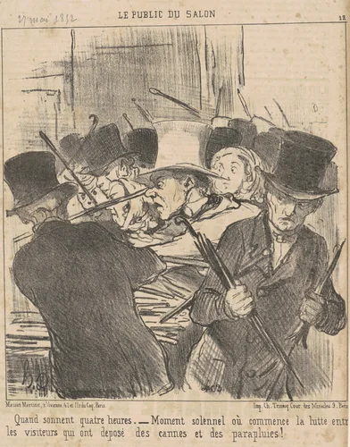 Quand sonnent quatre heures by Honoré Daumier, print, 1852