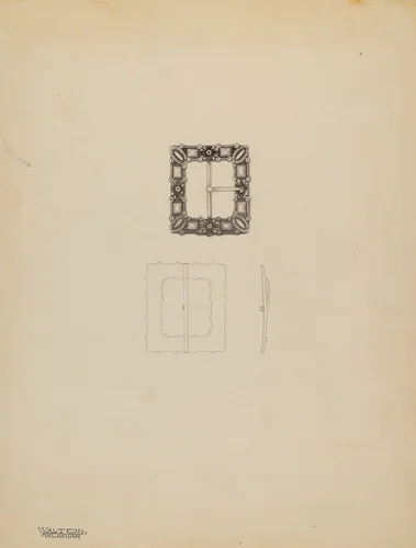 Lady's Shoe Buckle by Kalamian Walton, index of american design, 1935-1942