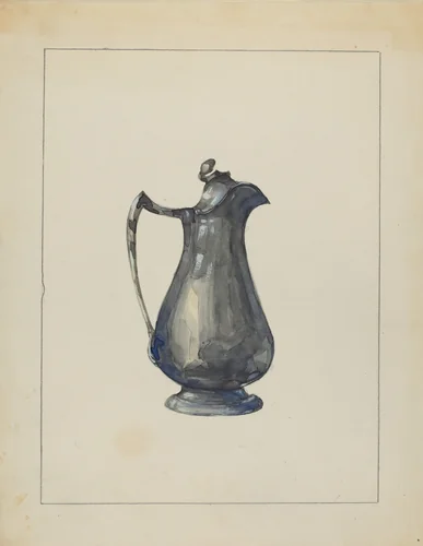 Pewter Pitcher by John Oster, index of american design, 1935-1942
