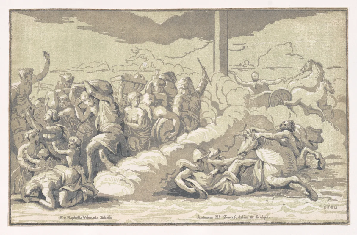 The Israelites Passing the Red Sea, from Diversarum Iconum...Series Secunda by Anton Maria Zanetti, print, 1740