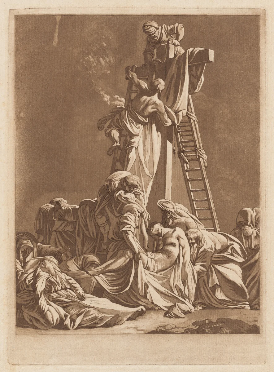 Descent from the Cross by François-Philippe Charpentier, print, 1762-1766