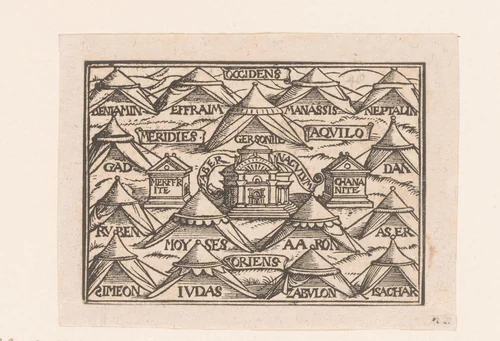 Tentenkamp van de stammen by anonymous, print, 1552