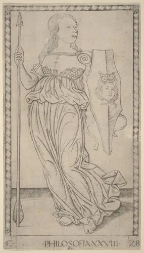 Philosofia (Philosophy) by Master of the E-Series Tarocchi, print, 1465