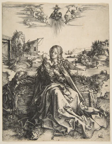 Holy Family with a Dragonfly by Albrecht Dürer, print, 1495