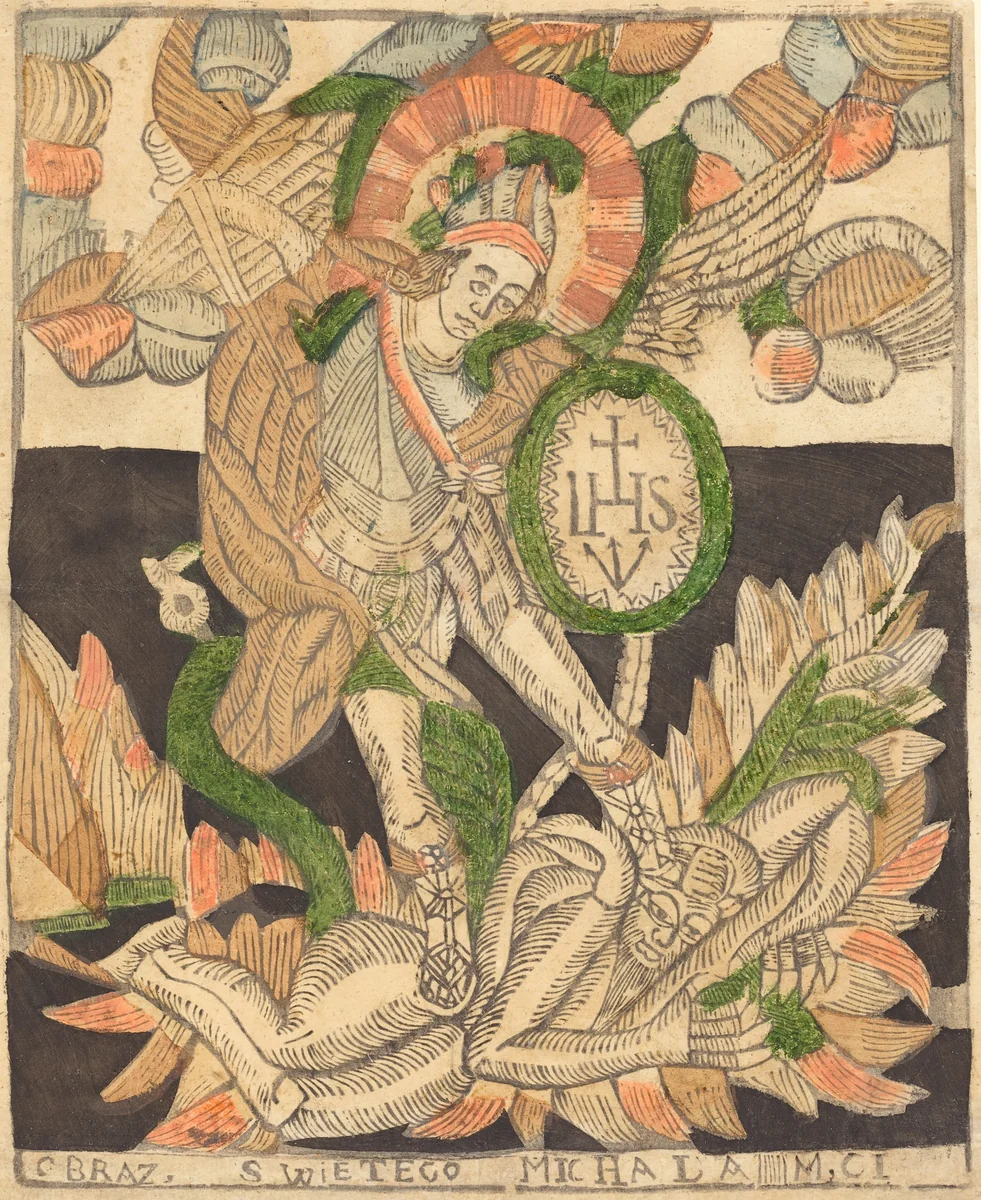 Saint Michael by German 15th Century, print, 1400-1499