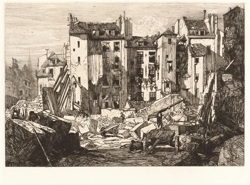 Demolition for the Opening of the rue des Ecoles (Demolitions pour le percement de la rue des Ecoles) by Maxime Lalanne, portfolio, 1827-1886