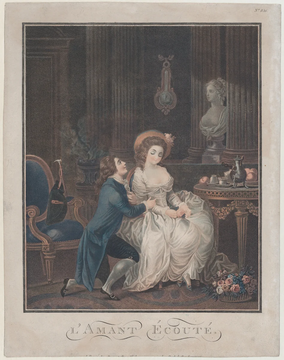 The Lover Heard by Louis Marin Bonnet, print, 1780-1790