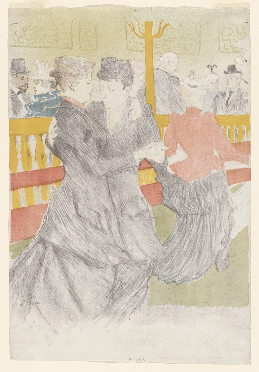 La danse au Moulin Rouge (The Danse at the Moulin Rouge) by Henri de Toulouse-Lautrec, print, 1897
