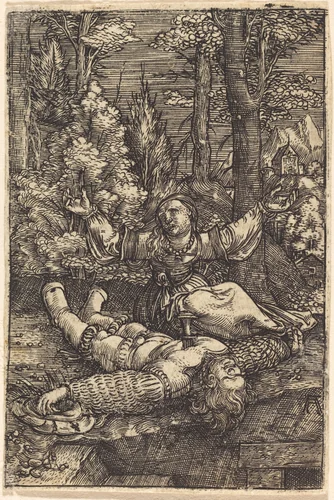 Pyramus and Thisbe by Albrecht Altdorfer, print, 1515-1518