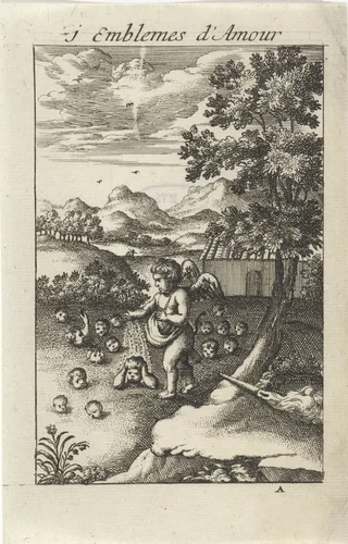 Amor zaait kinderen in de aarde by Jan van Vianen, print, 1686