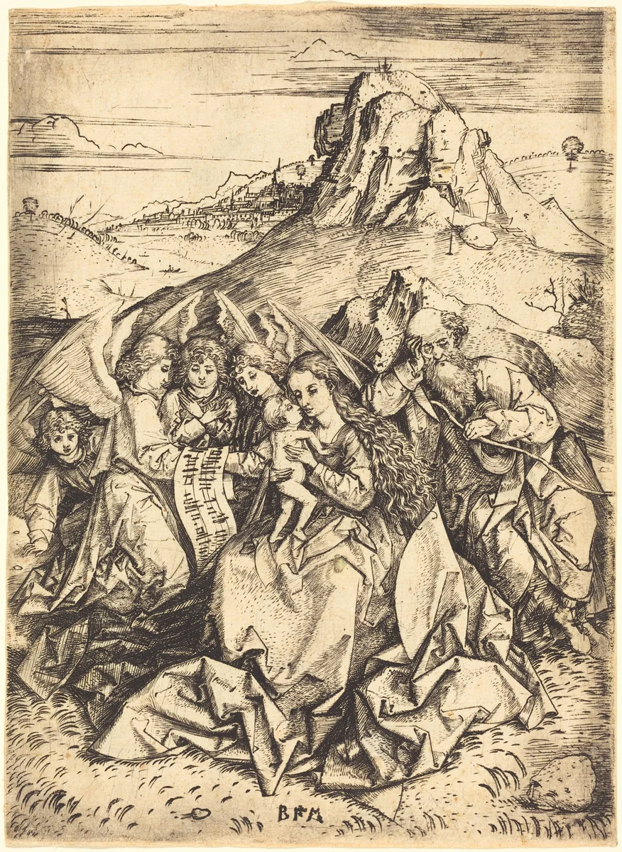 The Rest on the Flight into Egypt by Master BM, print, 1480-1490