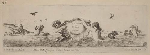 Title Page for "Ornamenti di fregi e fogliani" by Stefano della Bella, print, 1648