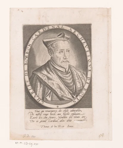 Portret van Karel de Bourbon by Unknown, print, 1576-1614
