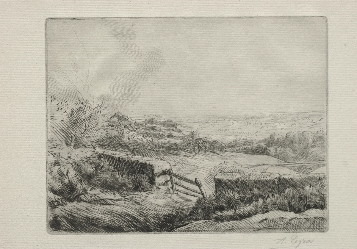 Entrance to the Field by Alphonse Legros, print, 1857-1911