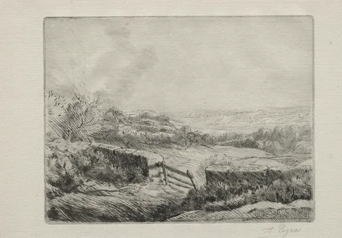 Entrance to the Field by Alphonse Legros, print, 1857-1911