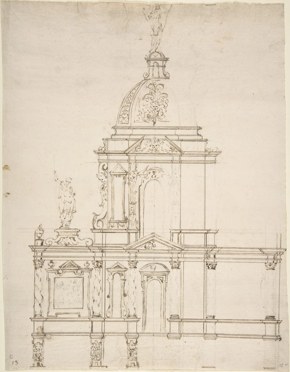 Design for Altar Tabernacle by anonymous, drawing, 1600-1700