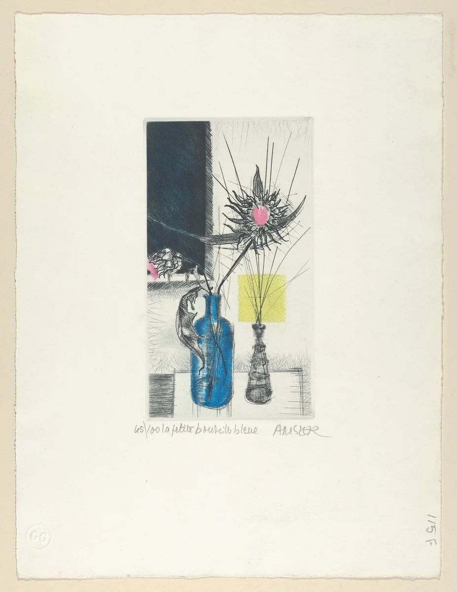 La petite bouteille bleue by Samuel Amsler, print, 1900-1985