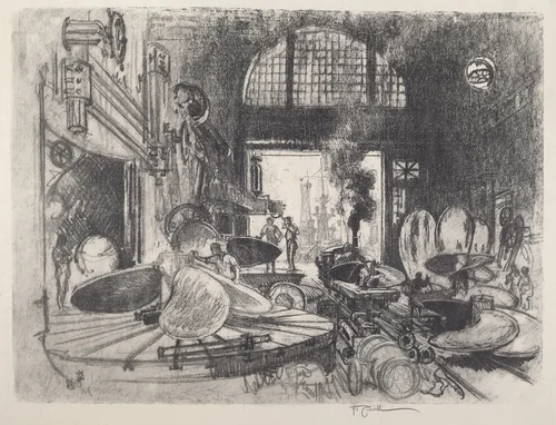 Making Propeller Blades by Joseph Pennell, print, 1917