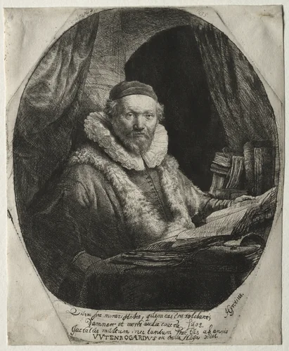 Jan Uytenbogaert, Preacher of the Remonstrants by Rembrandt van Rijn, print, 1635