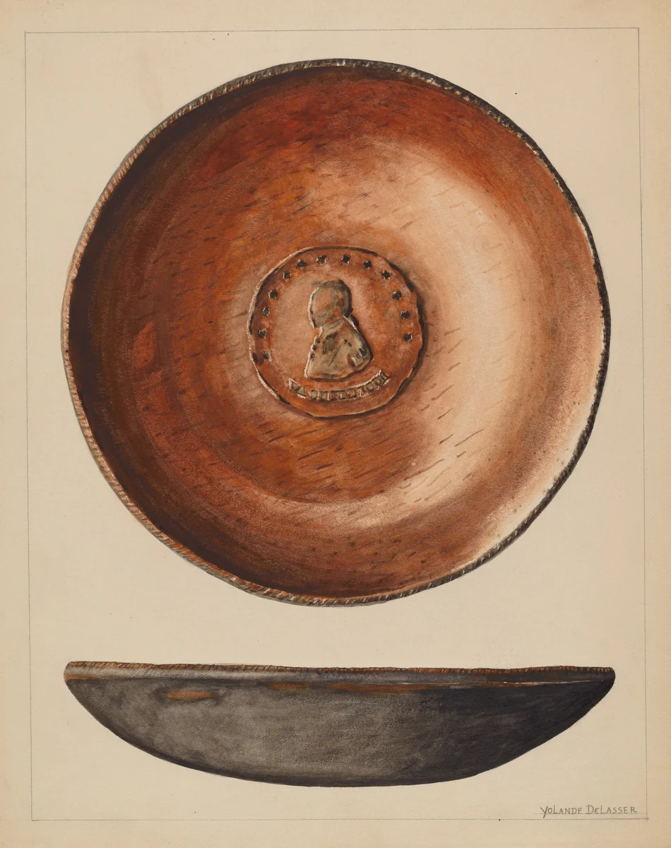 Plate by Yolande Delasser, index of american design, 1937