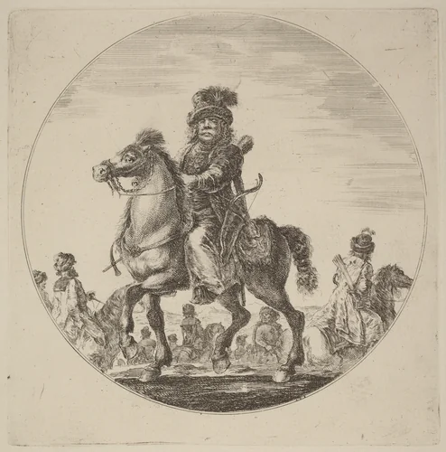 Hungarian Cavalier by Stefano della Bella, print, 1610-1664