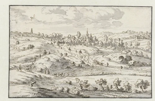 View of Lembeek, Flemish Brabant by Josua de Grave, drawing, 1675