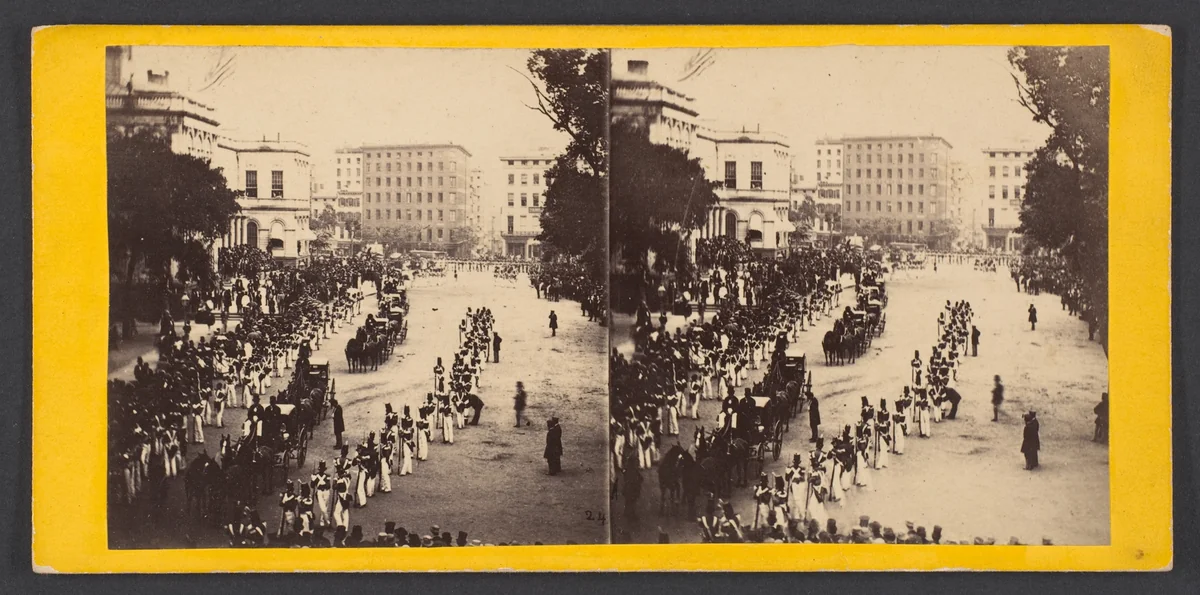Return of the Japanese Embassy from City Hall by Edward Anthony, photograph, 1860