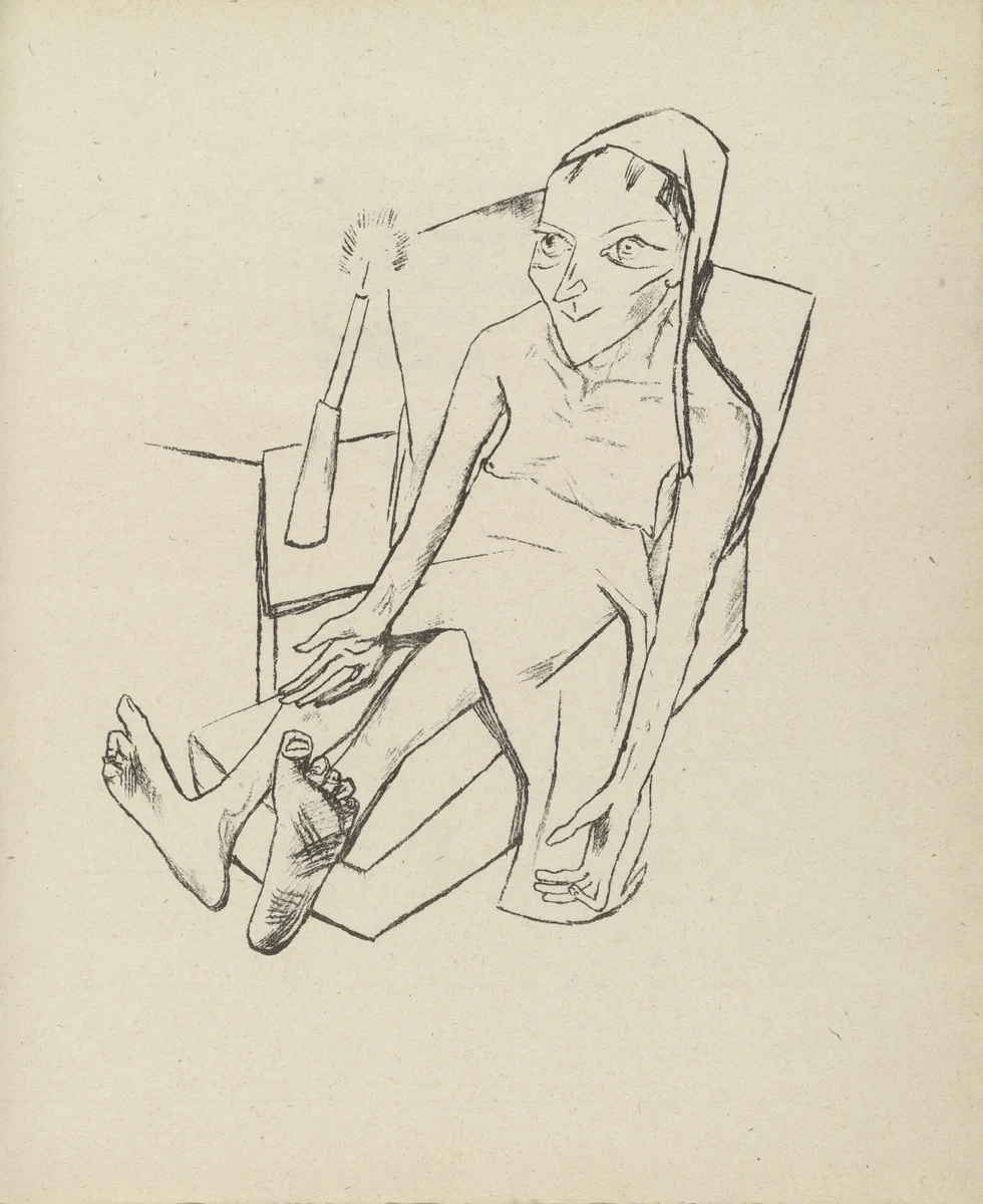 The Sick One (Die Kranke)(plate 6) fromStadtnacht (City Night) by Max Beckmann, illustrated book, 1921