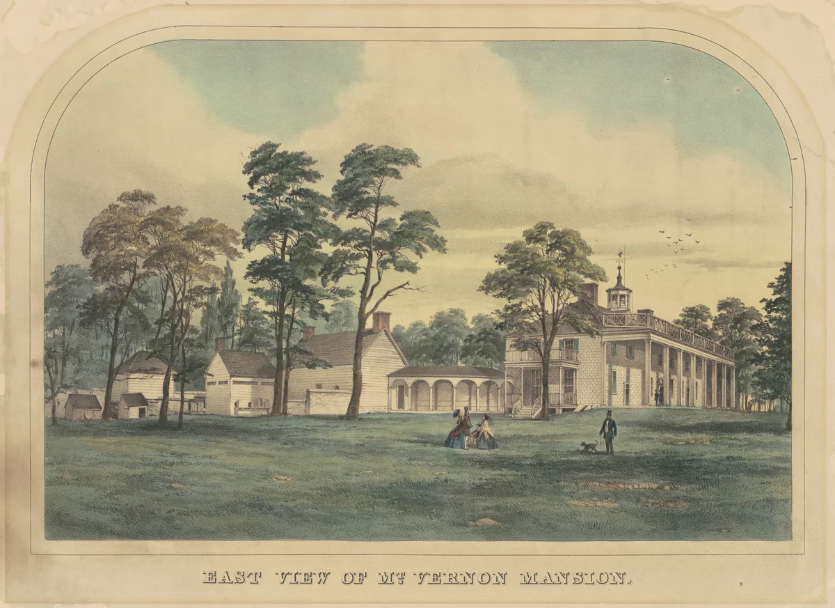 East View of Mount Vernon Mansion by American 19th Century, print, 1855-1865