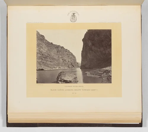 Black Cañon, Looking Below Toward Camp 7 by Timothy O'Sullivan, photograph, 1871