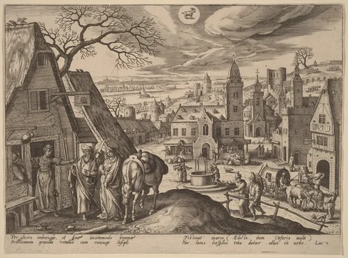 The Virgin and Joseph at the Inn by Adriaen Collaert
Hans Bol
Jan Sadeler I, print, 1585
