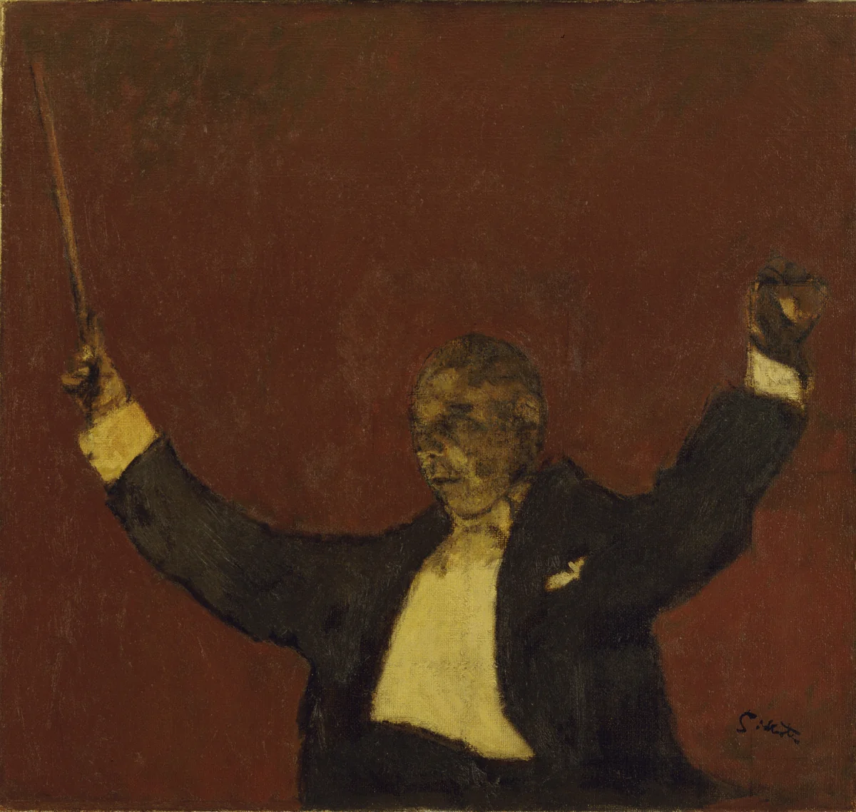 Sir Thomas Beecham Conducting by Walter Richard Sickert, painting, 1935