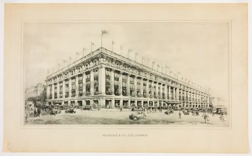 Selfridge & Co. Department Store, London, England, Perspective Rendering by Harold Oakley, drawing, 1901-1907